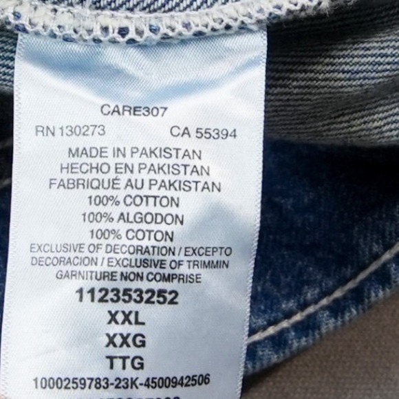 Lee Workwear Chore Denim Jacket Blue Medium Wash Pocket Button Front Women's XXL - Picture 9 of 10